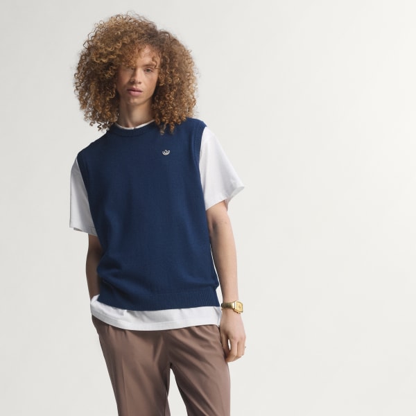 Bleu Veste sans manches cachemire Originals