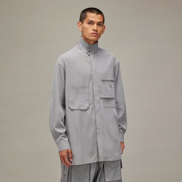 Grey Y-3 Washed Twill Overshirt
