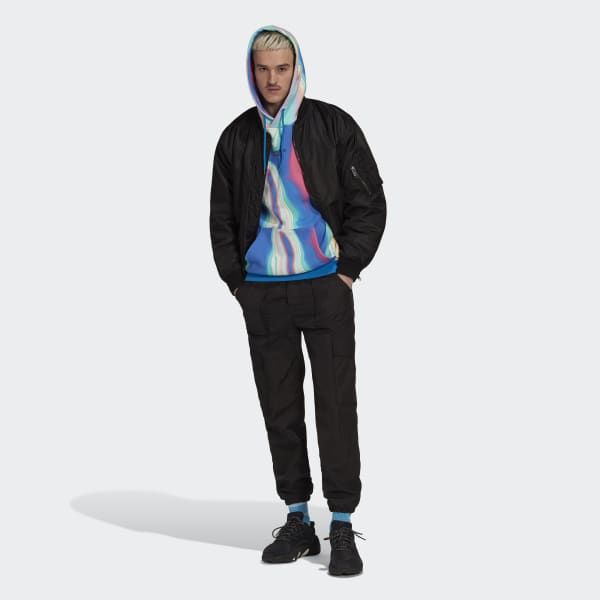 Μπλε Hyperreal Allover Print Hoodie ZJ797