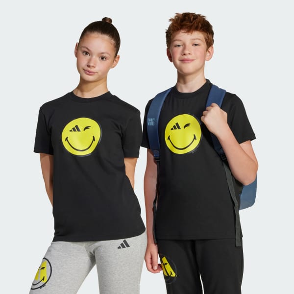 Đen Áo Thun Graphic adidas x Smileyworld Trẻ Em