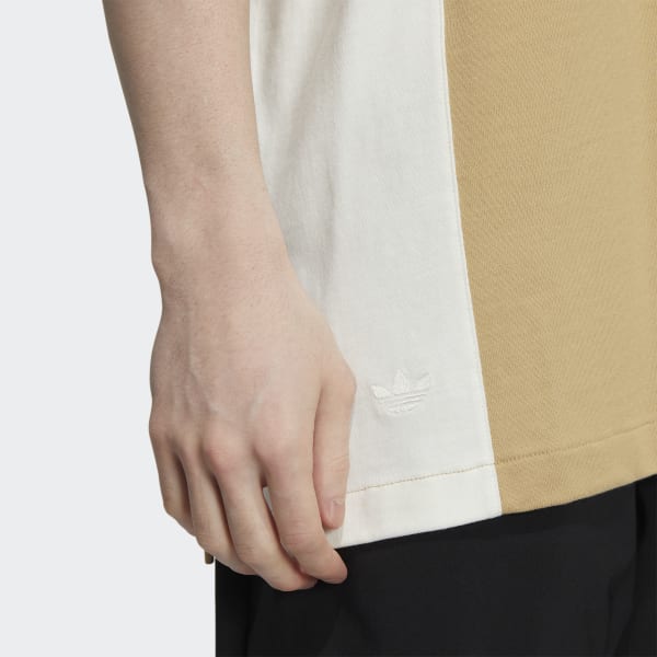Beige Modern Collegiate Short Sleeve Polo Shirt EWL77