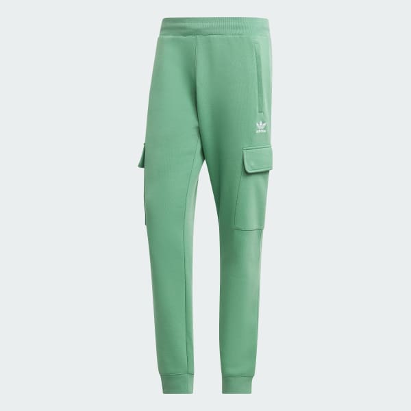 adidas Green Corduroy Zipper Cargo Pants for Men