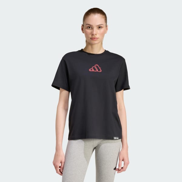 สีดำ เสื้อยืดพิมพ์ลาย ADRENALINE AESTHETIC