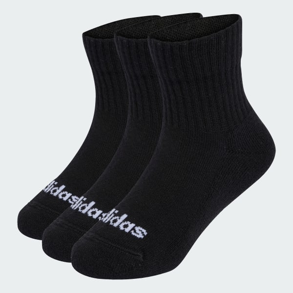 Black LINEAR KIDS ANKLE SOCK 3 PAIRS PER PACK