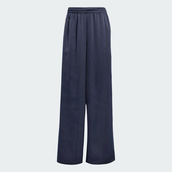 adidas Adicolor Satin Wide Leg Track Joggers Blue adidas UK
