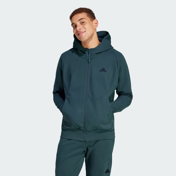 adidas Z.N.E. Winterized Full-Zip Hooded Track Jacket - Grey 