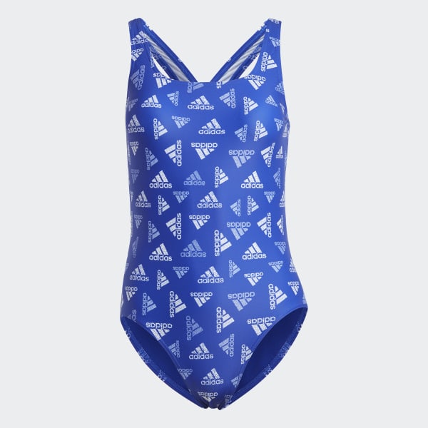 Niebieski adidas Allover Print Sportswear Swimsuit