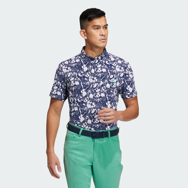 Adidas Play Green Graphic Golf Polo Shirt - Blue | Adidas Vietnam