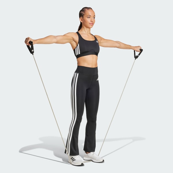 Negro Mallas Optime Essentials 3 Franjas Acampanadas