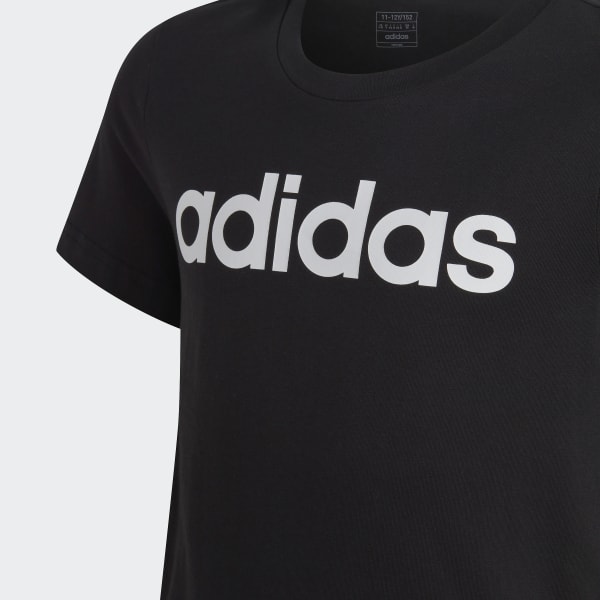 Μαύρο Essentials Linear Logo Cotton Slim Fit Tee