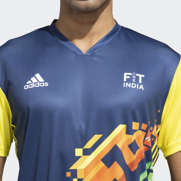 Adidas khelo sale india t shirt
