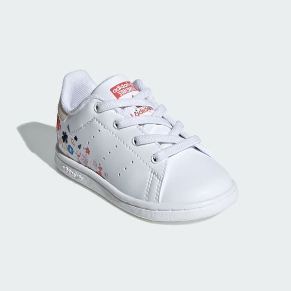 White Stan Smith Elastic Lace Shoes Kids