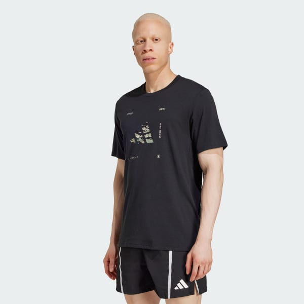 Black Climacool Training Camo Logo Graphic T-Shirt