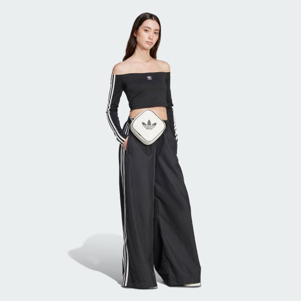 Negro Polo Adicolor Off Shoulder Manga Larga