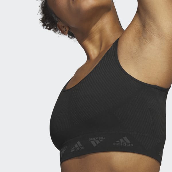 adidas Brassière adidas AEROKNIT Maintien léger - Noir