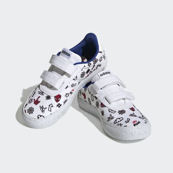 Λευκό adidas x Marvel VULCRAID3R Spider-Man Hook-and-Loop Shoes