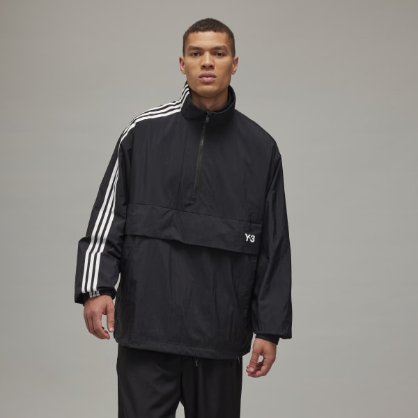 adidas Y-3 3-Stripes Nylon Shell 1/2 Zip Jacket - Black