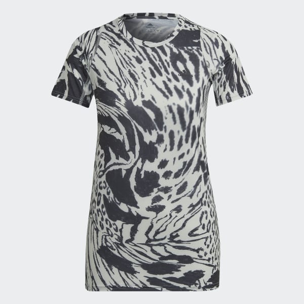 Green Fast Allover Print Running T-Shirt F5762