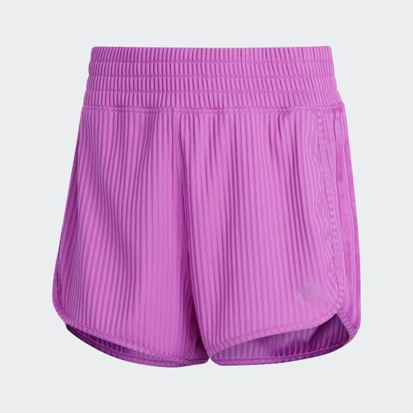 Purple Pacer All Gym Seasonal Rib High-Rise Tonal 3-Stripes Shorts