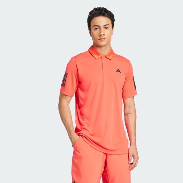 Red Club Tennis 3-Stripes Polo Shirt
