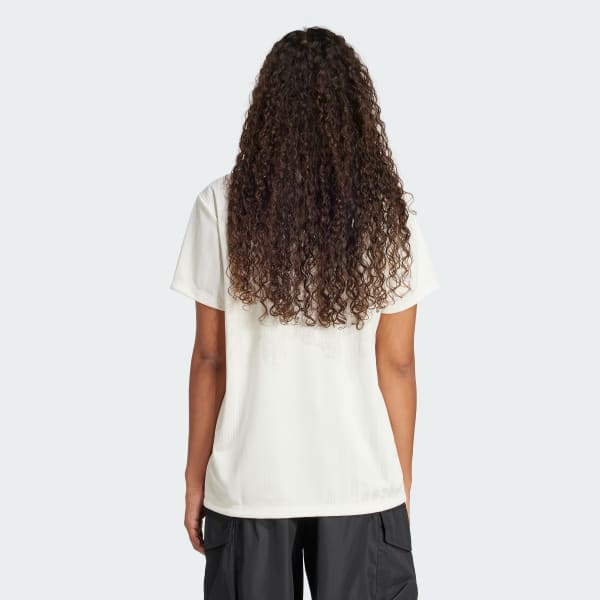 White Linear Graphic Boyfriend Tee