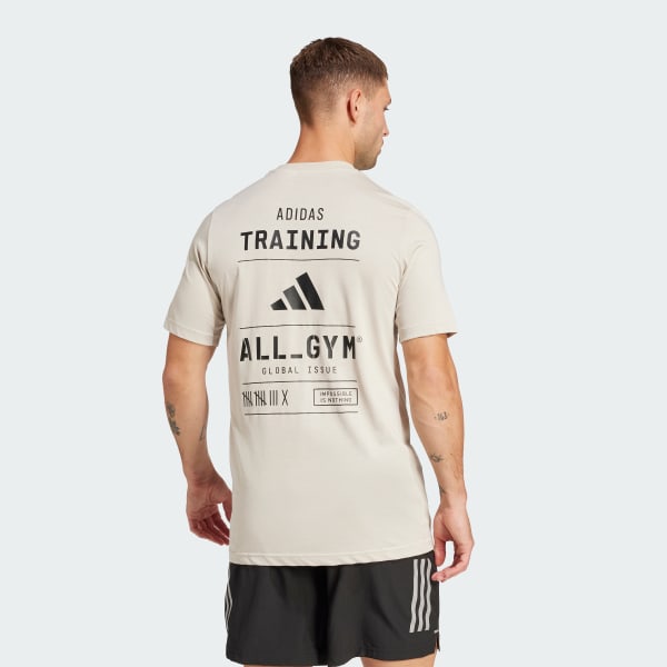 สีเบจ เสื้อยืดพิมพ์ลาย All-Gym Category