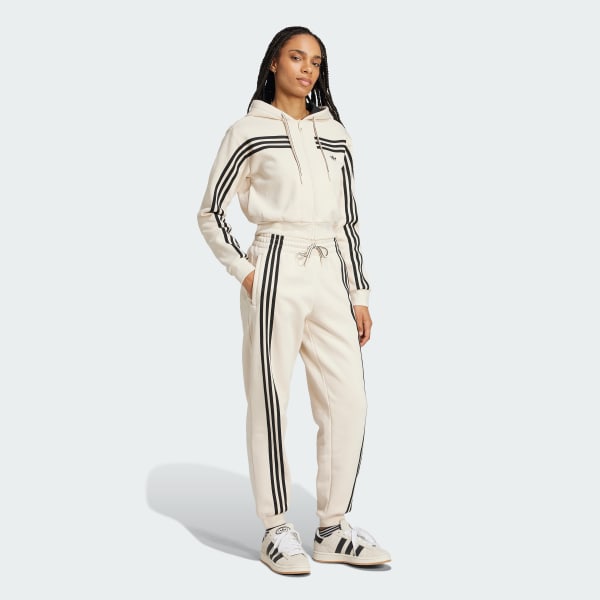White 70s Fleece Joggers