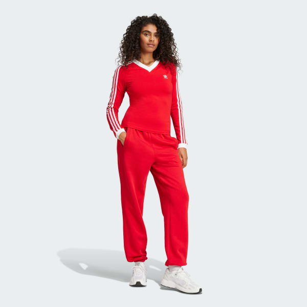 Adidas joggers women red 2025