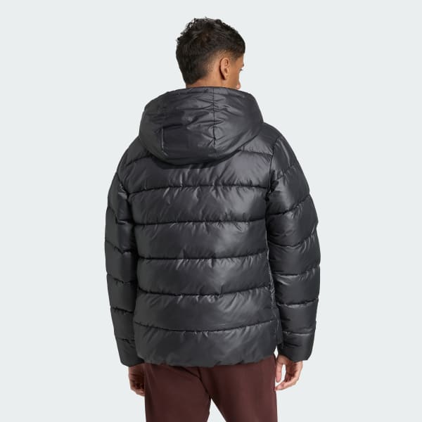 cerná Bunda Essentials CLIMAWARM Synthetic Down Puffer s kapucí