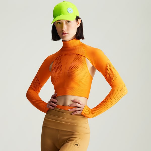 Orange adidas by Stella McCartney TrueStrength Knit Yoga Tank Top
