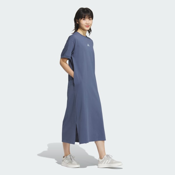 ブルー ワード Tシャツワンピース