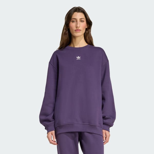 Pourpre Sweat-shirt ras-du-cou overisze long molleton Essentials