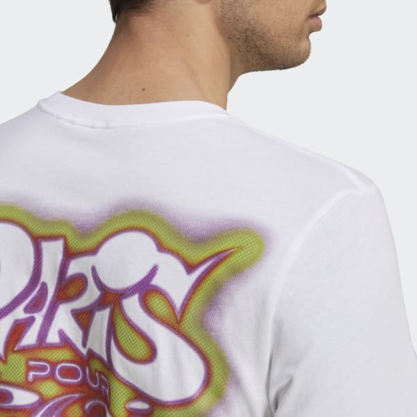 Weiss adidas x Paris Basketball Paris Pour Paris T-Shirt EKH21