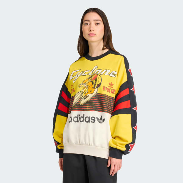 Mau-vang Áo Sweatshirt Phong Cách Đạp Xe Cổ Điển