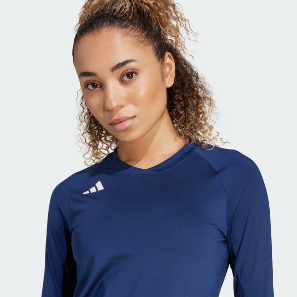 adidas HILO Long Sleeve Volleyball Jersey - Blue | Free Shipping