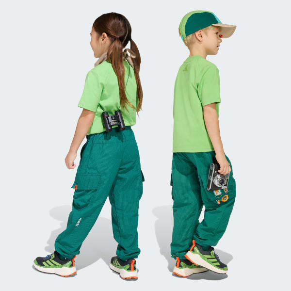 zelená Kalhoty adidas Minecraft Terrex CLIMA365 Cargo Kids