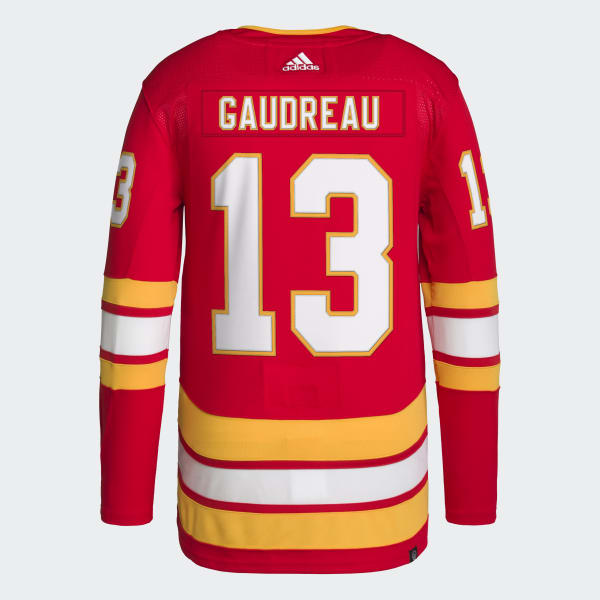 Red Flames Gaudreau Home Authentic Jersey