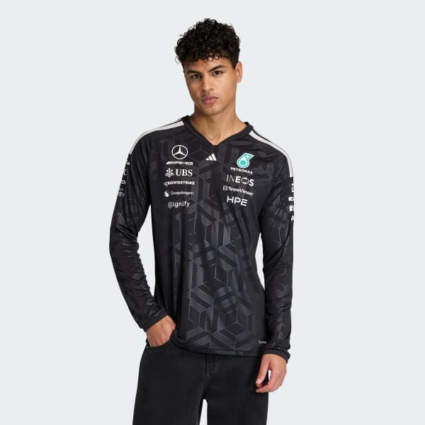 Black MERCEDES - AMG PETRONAS FORMULA 1 TEAM DRIVER JERSEY LONGSLEEVE
