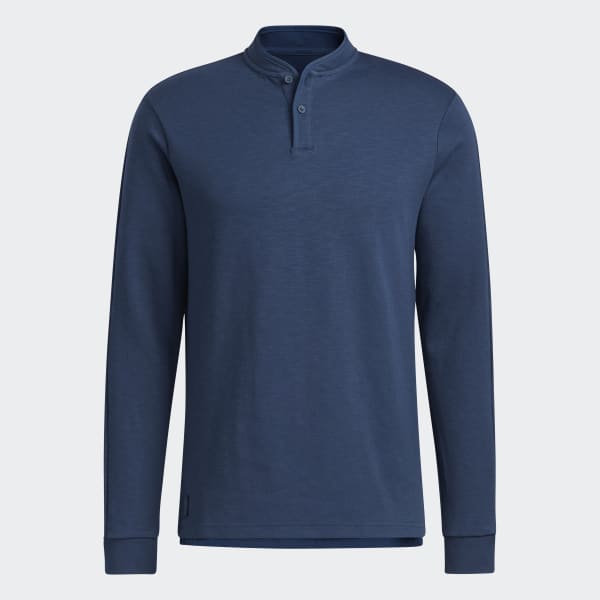 blauw Go-To Henley Poloshirt met Lange Mouwen SU655