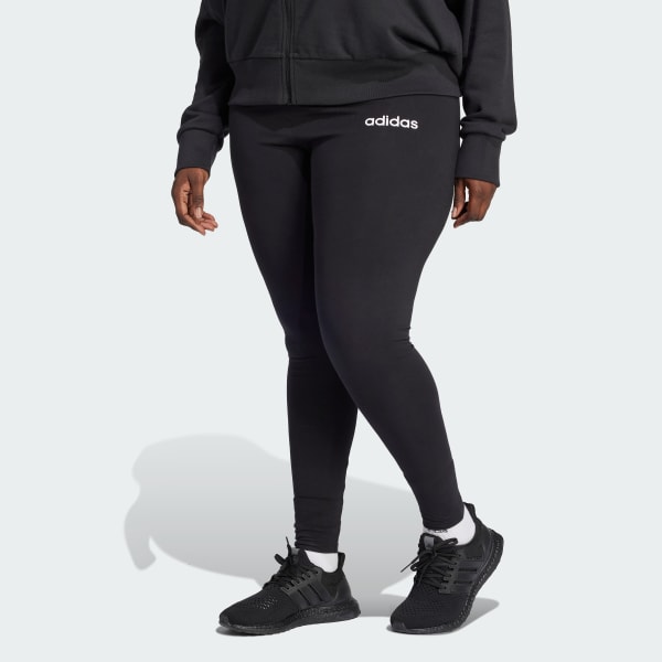 Schwarz Essentials Linear Cotton Leggings – Große Größen
