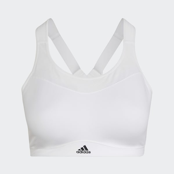 White adidas TLRD Impact Training High-Support Bra (Plus Size) WH073