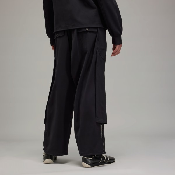 Black Y-3 Mesh Stripes Track Pants