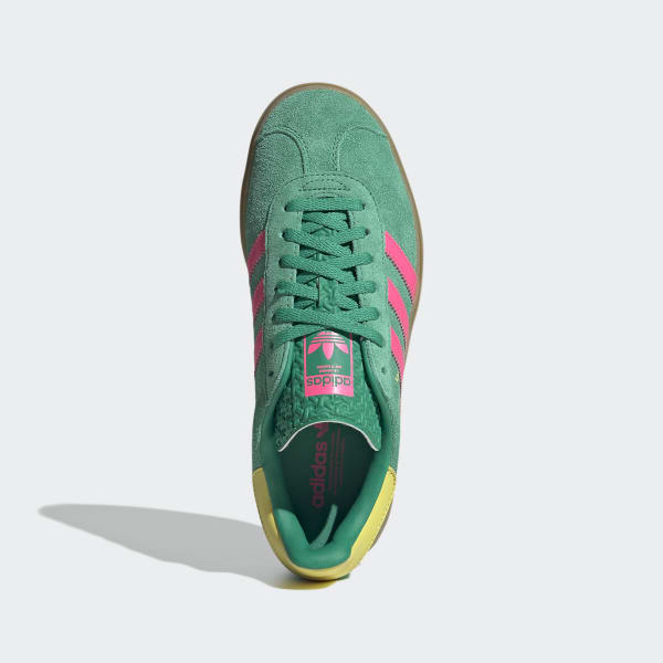 ★adidas★ Gazelle Bold Pink Green Women's Gazelle Bold Sneakers in Green/Pink/Yellow | Little