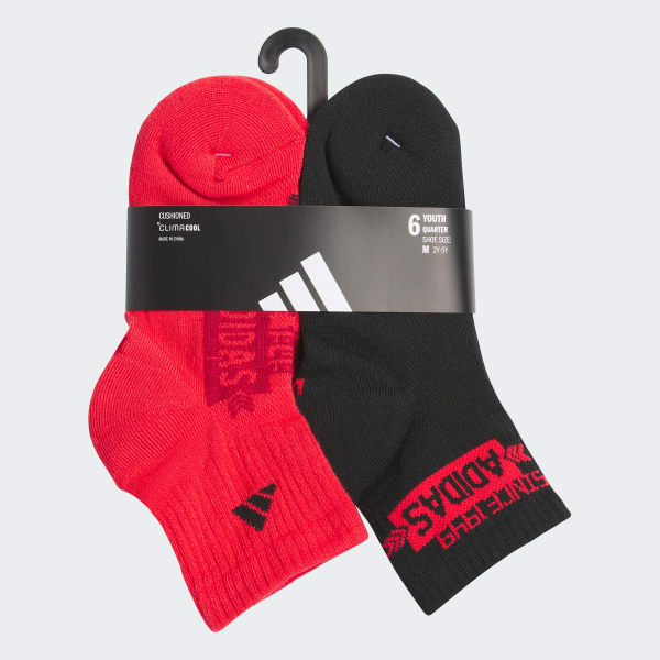 rouge Socquettes rembourrées graphiques Junior (6 paires)