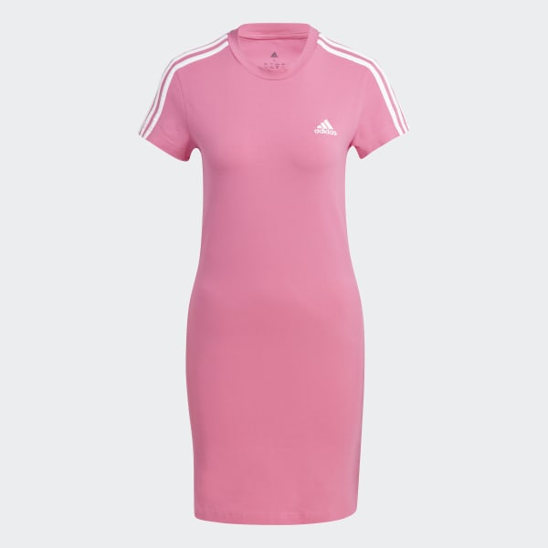 adidas Vestido Playera Essentials Franjas Rosa adidas Mexico