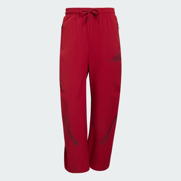 สีแดงเบอร์กันดี ADIDAS Z.N.E. กางเกงขายาวผ้าทอ