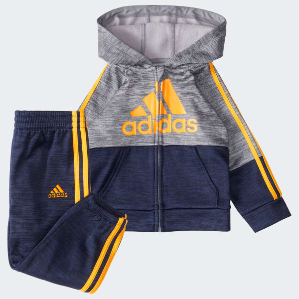 adidas Brand Love Fleece Jacket Set - Grey | kids training | adidas US