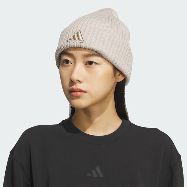 adidas Women's Altitude 2 Fold Beanie - Beige | Free Shipping with