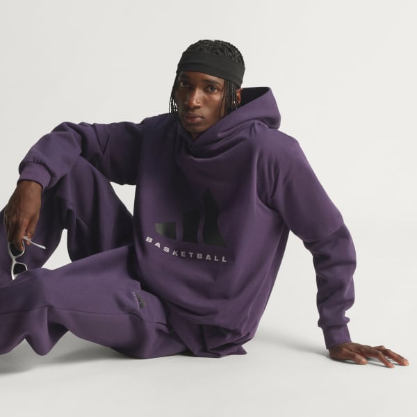 Mor adidas Basketball Tişört (Unisex)