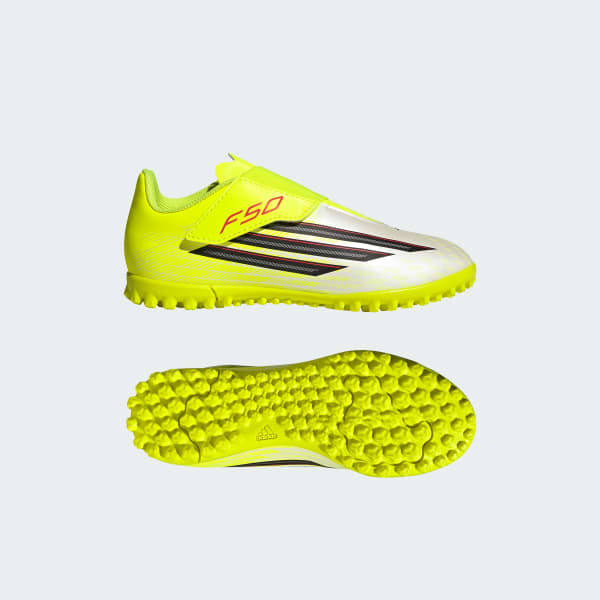 Yellow F50 클럽 벨크로 터프화 키즈